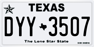 TX license plate DYY3507
