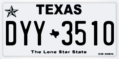 TX license plate DYY3510
