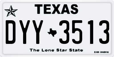 TX license plate DYY3513