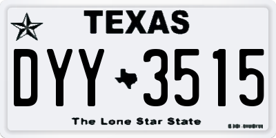 TX license plate DYY3515
