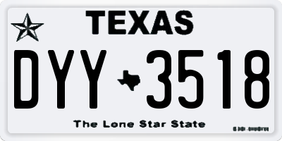 TX license plate DYY3518