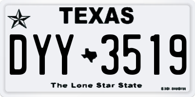 TX license plate DYY3519
