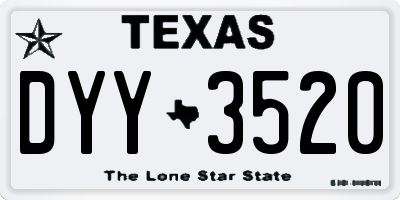 TX license plate DYY3520