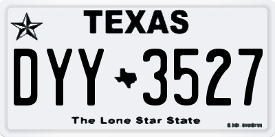 TX license plate DYY3527