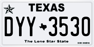 TX license plate DYY3530