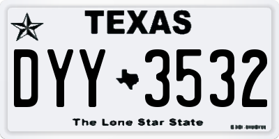 TX license plate DYY3532