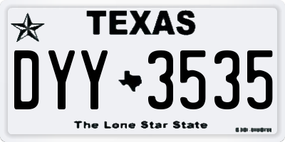 TX license plate DYY3535