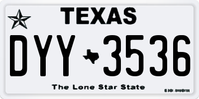 TX license plate DYY3536