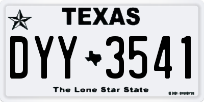 TX license plate DYY3541