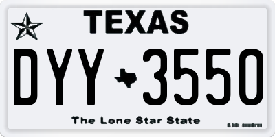 TX license plate DYY3550