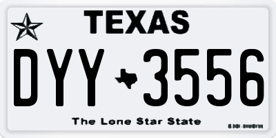 TX license plate DYY3556