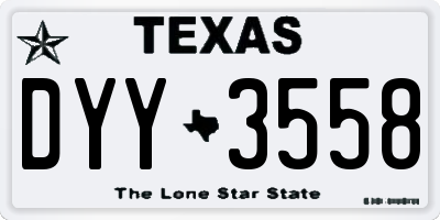TX license plate DYY3558