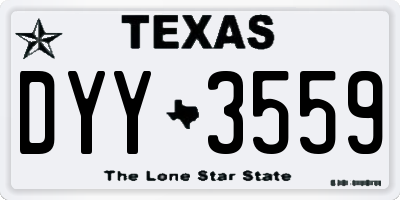 TX license plate DYY3559