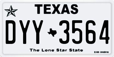 TX license plate DYY3564