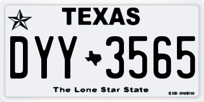 TX license plate DYY3565