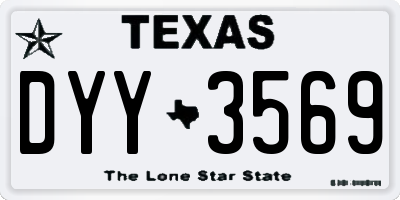 TX license plate DYY3569