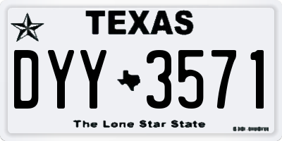 TX license plate DYY3571