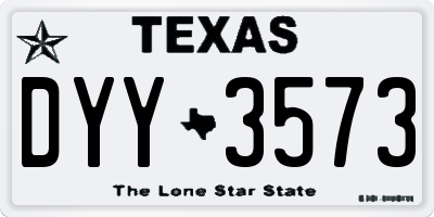 TX license plate DYY3573