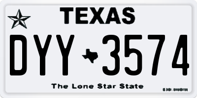 TX license plate DYY3574