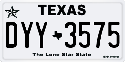 TX license plate DYY3575