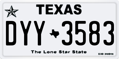 TX license plate DYY3583