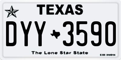 TX license plate DYY3590