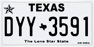 TX license plate DYY3591