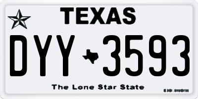 TX license plate DYY3593