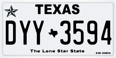 TX license plate DYY3594
