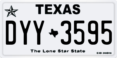 TX license plate DYY3595