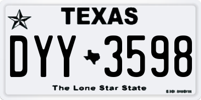 TX license plate DYY3598
