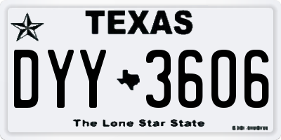 TX license plate DYY3606