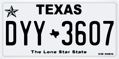 TX license plate DYY3607