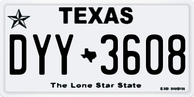 TX license plate DYY3608