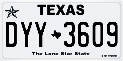 TX license plate DYY3609