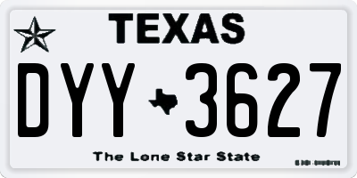 TX license plate DYY3627