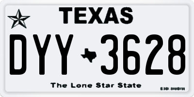 TX license plate DYY3628