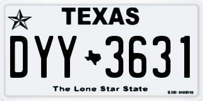 TX license plate DYY3631