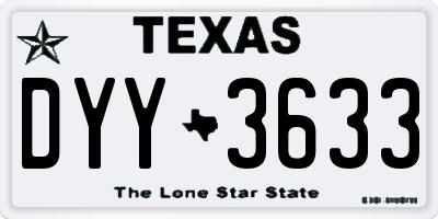 TX license plate DYY3633