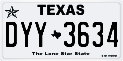 TX license plate DYY3634