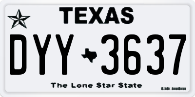 TX license plate DYY3637