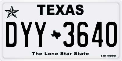 TX license plate DYY3640