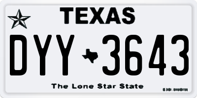 TX license plate DYY3643