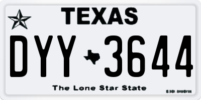 TX license plate DYY3644