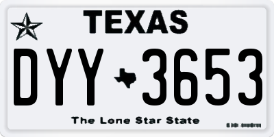 TX license plate DYY3653