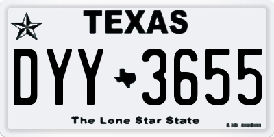 TX license plate DYY3655