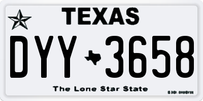 TX license plate DYY3658