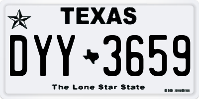 TX license plate DYY3659