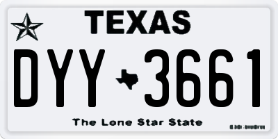 TX license plate DYY3661