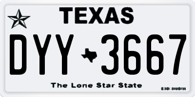 TX license plate DYY3667